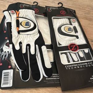 NEW 2 pcs one pair zero friction golf gloves mesh Lyra white right and left one